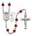 Saint Rita and Baseball Rosary with Ruby Beads