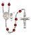 Saint Christopher and Surfing Rosary with Ruby Beads