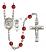 Saint Christopher and Motorcycle Rosary with Ruby Beads