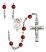 Saint Sebastian and Volleyball Rosary with Ruby Beads