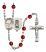 Saint Christopher and Fishing Rosary with Ruby Beads