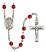 Saint Martin of Tours Engravable Rosary with Ruby Beads