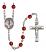 Virgen del Fatima Engravable Rosary with Ruby Beads