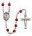 Saint Isaac Jogues Engravable Rosary with Ruby Beads