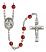 Saint Nino de Atocha Engravable Rosary with Ruby Beads