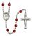 Saint Ignatius of Loyola Engravable Rosary with Ruby Beads