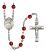 Saint Gertrude of Nivelles Engravable Rosary with Ruby Beads