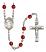 Saint Joseph the Worker Engravable Rosary with Ruby Beads