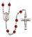 Saint Victor of Marseilles Engravable Rosary with Ruby Beads