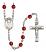 Saint Dominic Savio Engravable Rosary with Ruby Beads