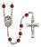 Saint Placidus Engravable Rosary with Ruby Beads