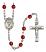 Our Lady of All Nations Engravable Rosary with Ruby Beads