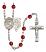 Our Lady of Mount Carmel Rosary with Ruby Beads