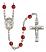 Saint Isaiah Engravable Rosary with Ruby Beads