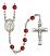 Saint Tarcisius Engravable Rosary with Ruby Beads