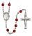 Saint John Baptist de la Salle Engravable Rosary with Ruby Beads