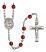 Virgen de la Merced Engravable Rosary with Ruby Beads