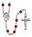 Saint Lidwina of Schiedam Engravable Rosary with Ruby Beads