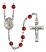 Saint Fiacre Engravable Rosary with Ruby Beads