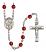 Saint Meinrad of Einsiedeln Engravable Rosary with Ruby Beads