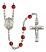 Saint Cornelius Engravable Rosary with Ruby Beads