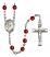 Saint Edmund Campion Engravable Rosary with Ruby Beads