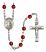 Saint Clement Engravable Rosary with Ruby Beads