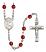 Saint Dunstan Engravable Rosary with Ruby Beads