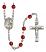 Saint Eustachius Engravable Rosary with Ruby Beads