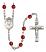 Saint Josephine Bakhita Engravable Rosary with Ruby Beads