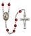 Saint Raymond of Penafort Engravable Rosary with Ruby Beads