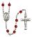 Saint Bernadine of Sienna Engravable Rosary with Ruby Beads