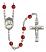 Blessed Miguel Pro Engravable Rosary with Ruby Beads