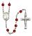 Saint Jeanne Chezard de Matel Engravable Rosary with Ruby Beads