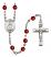 Saint Gerald Engravable Rosary with Ruby Beads