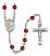 Saint Margaret of Scotland Engravable Rosary with Ruby Beads