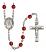 Our Lady of Rosa Mystica Engravable Rosary with Ruby Beads