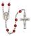 Saint Theodore Stratelates Engravable Rosary with Ruby Beads