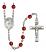 Saint Margaret Mary Alacoque Engravable Rosary with Ruby Beads