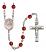 Saint Fidelis Engravable Rosary with Ruby Beads