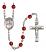 Saint Fabian Engravable Rosary with Ruby Beads