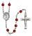 Saint Mary Magdalene of Canossa Engravable Rosary with Ruby Beads