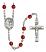 Guardian Angel with Children Engravable Rosary with Ruby Beads