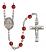 Saint Medard of Noyon Engravable Rosary with Ruby Beads