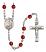 Saint Norbert of Xanten Engravable Rosary with Ruby Beads