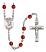 Saint Pius X Engravable Rosary with Ruby Beads