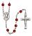 Saint John XXIII Engravable Rosary with Ruby Beads