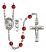 Saint Christopher and Football Rosary with Ruby Beads