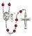 Saint Christopher and Soccer Rosary with Ruby Beads