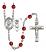 Saint Christopher and Softball Rosary with Ruby Beads